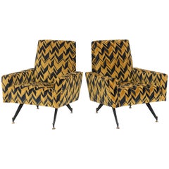 Original Pair of Chic Lounge Chairs by Osvaldo Borsani