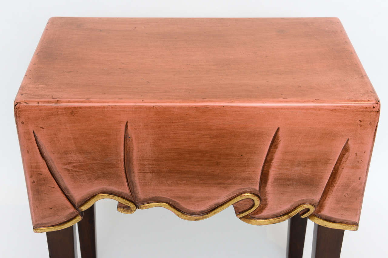 Decorative Table Cloth Clad Wood Side Table 4
