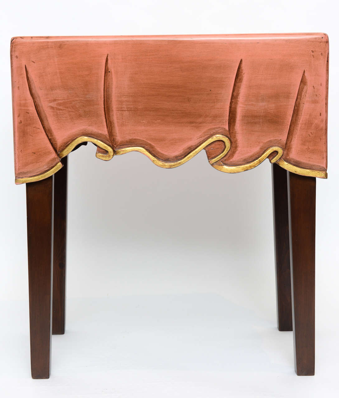 Decorative Table Cloth Clad Wood Side Table 5