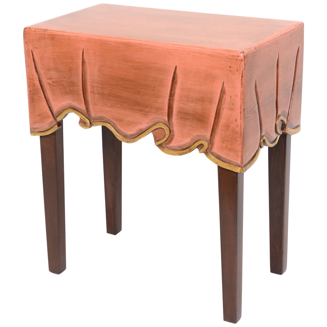 Decorative Table Cloth Clad Wood Side Table