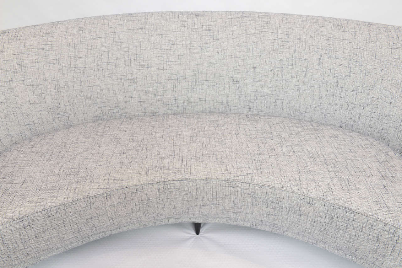 Ico Parisi Curved Back Sofa Manufactured by Ariberto Colombo For Sale 1