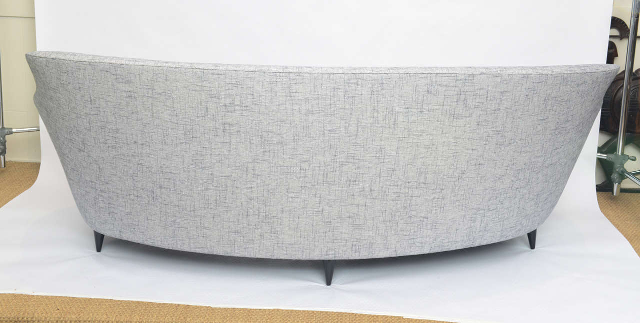 Ico Parisi Curved Back Sofa Manufactured by Ariberto Colombo For Sale 2