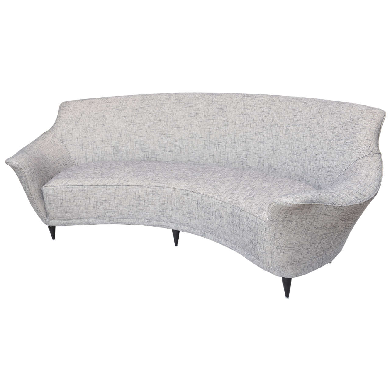 Sofa mit geschwungener Rückenlehne von Ico Parisi, hergestellt von Ariberto Colombo