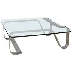Rare and Sculptural Gary Gutterman "Odyssey" Coffee Table in Polished Steel 1