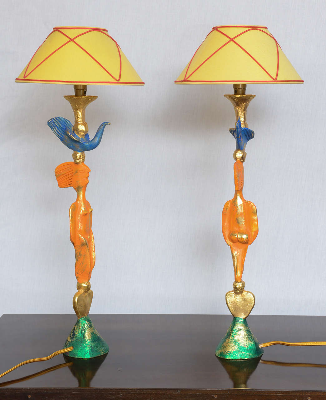 Pair of Whimsical French Figurative Bronze Lamps 1