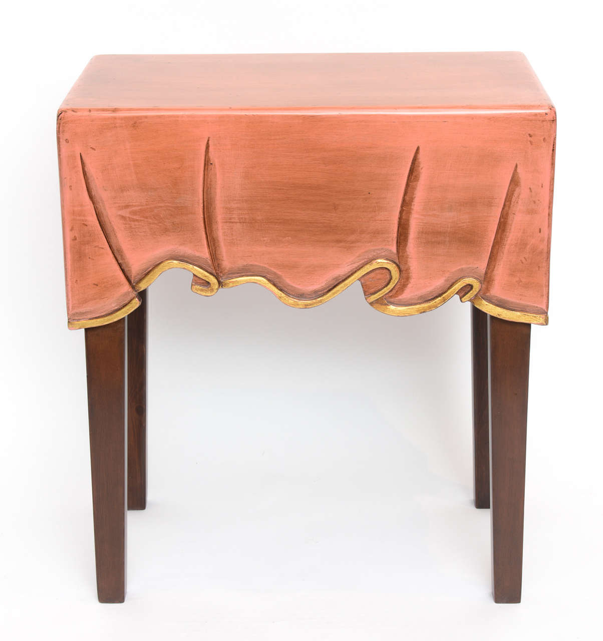 Decorative Table Cloth Clad Wood Side Table at 1stDibs