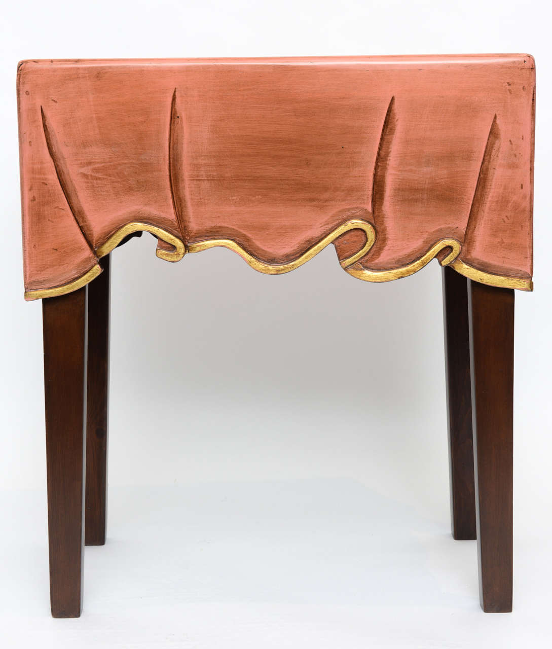 Decorative Table Cloth Clad Wood Side Table at 1stDibs