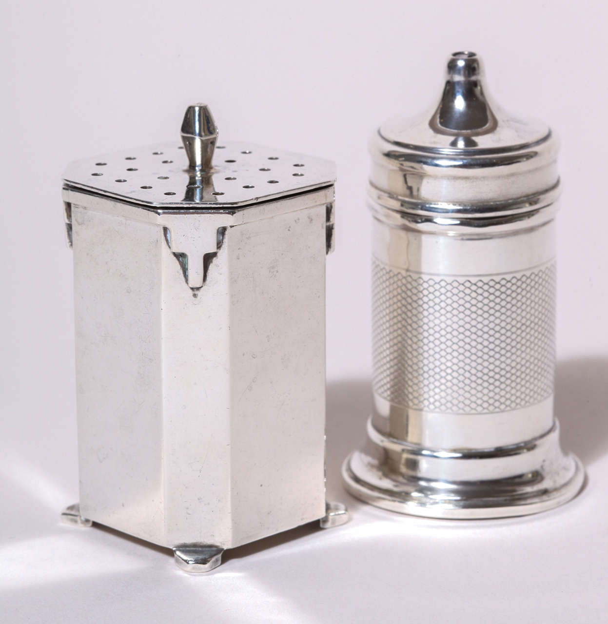 Mid-20th Century Art Deco Silver Salt and Pepper Shakers
