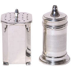 Vintage Art Deco Silver Salt and Pepper Shakers