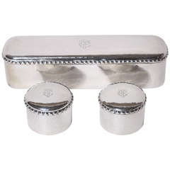 Swedish Art Deco Set of Three Sterling Silver Boxes