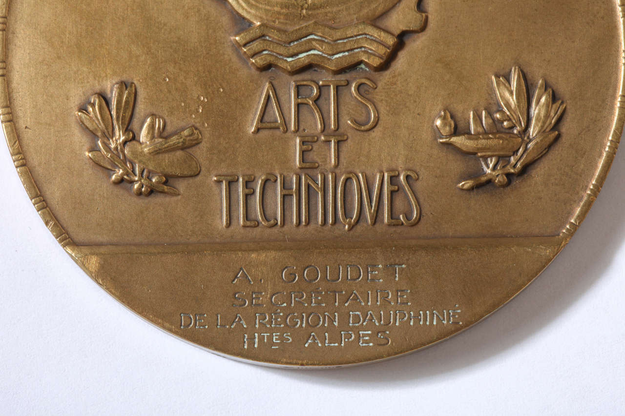 Bronze Art Medal Commemorating Exposition Internationale Des Arts et Techniques 1
