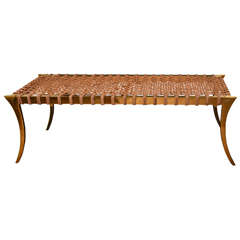 Contemporary Klismos Bench in Brass in the Style of T.H. Robsjohn-Gibbings