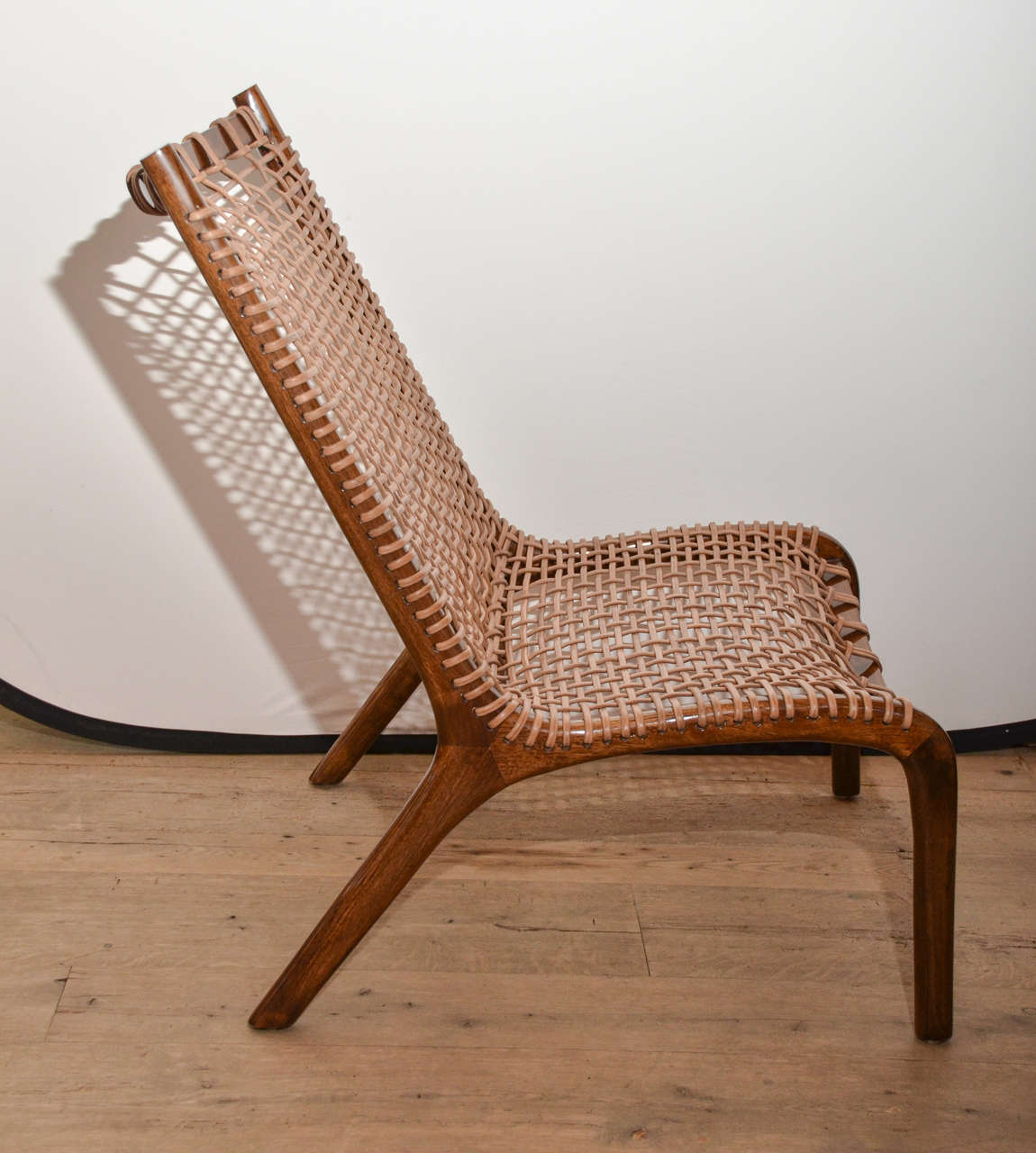Contemporary Brazilian Chair with Leather Straps