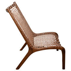 Contemporary Brazilian Chair with Leather Straps