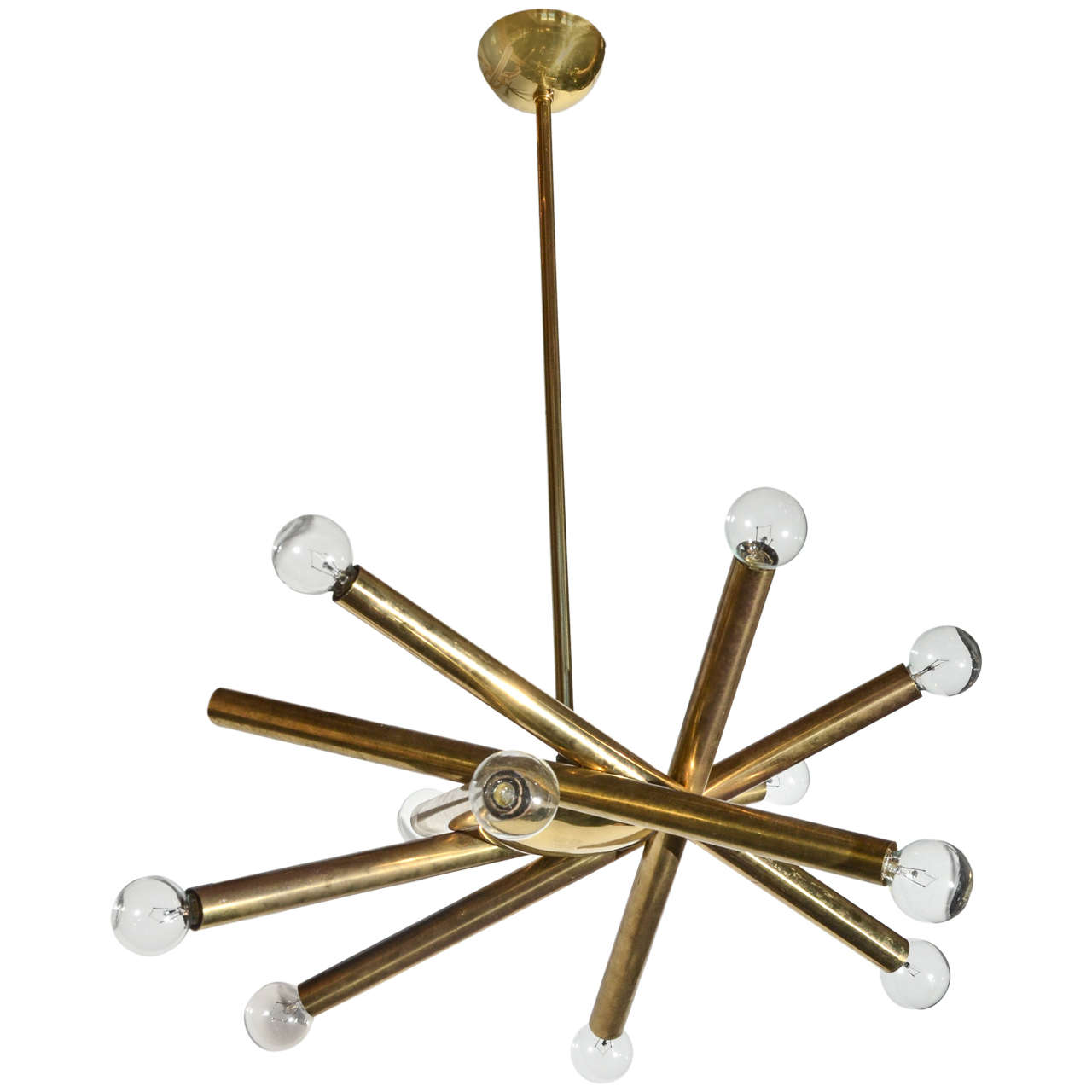 1960s Stilnovo Ceiling Light In Brass With Ten Bulbs For At 1960s Stilnovo Ceiling Light In Brass With Ten Bulbs 1