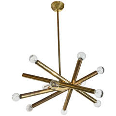 1960s Stilnovo Ceiling Light in Brass with Ten Bulbs 6