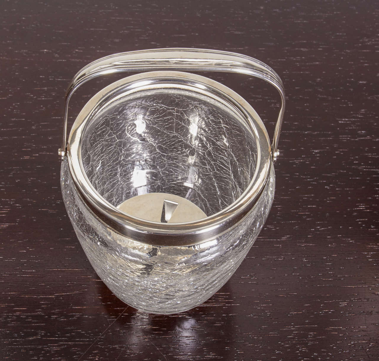 German Mid-Century Set of Icy Glass Shaker and Ice Bucket