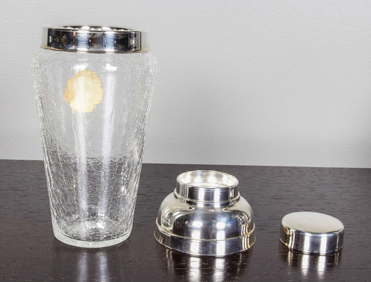 Mid-20th Century Mid-Century Set of Icy Glass Shaker and Ice Bucket