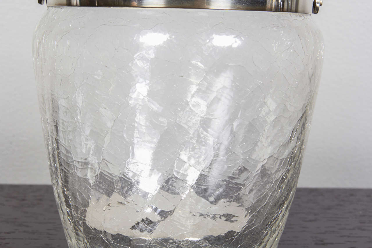 Mid-Century Set of Icy Glass Shaker and Ice Bucket 2