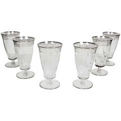 Beautiful Art Deco Set of Cocktail Glasses