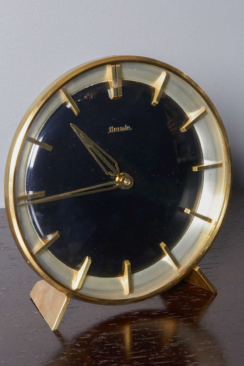 Art Deco Brass WindUp Clock by Hermle at 1stDibs