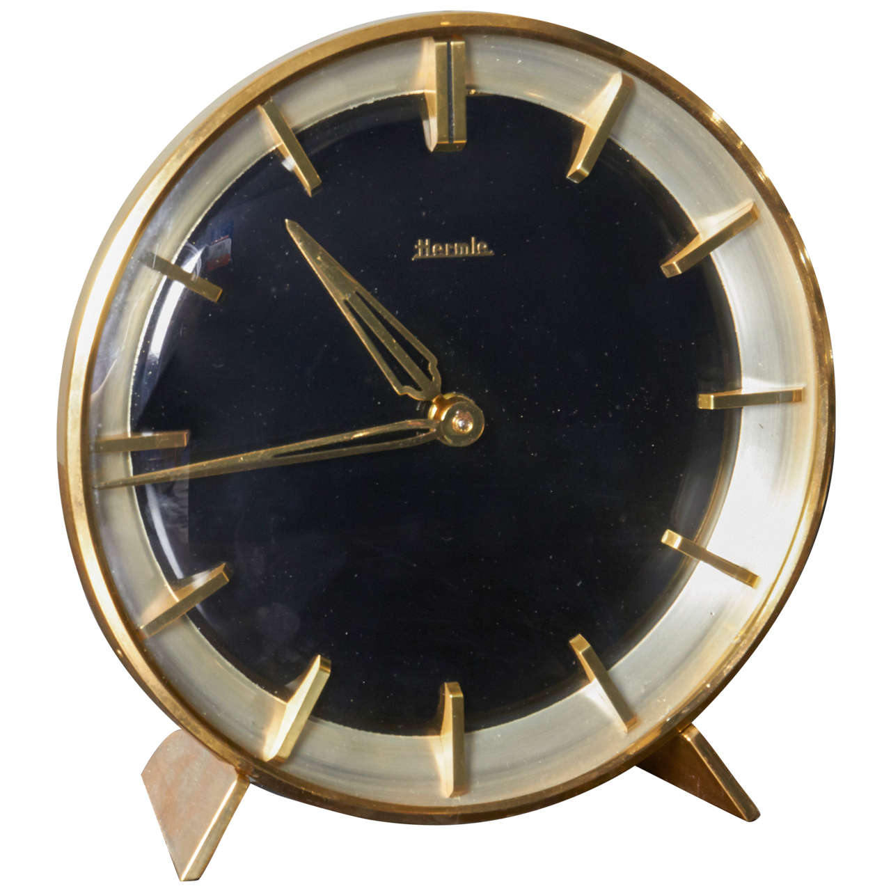 Art Deco Brass WindUp Clock by Hermle at 1stDibs