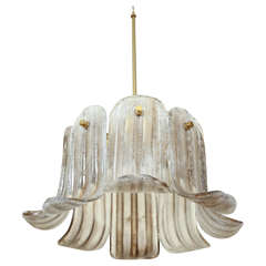 Chandelier with Thick Glass "Petals" by Kalmar