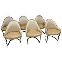Set of Six Elegant Dining Chairs by Milo Baughman