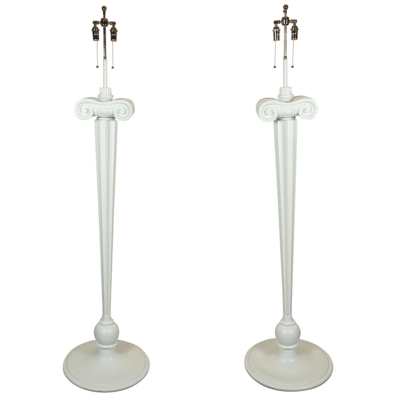 Spectacular Pair of Hollywood Regency Style Floor Lamps from Eden Roc Hotel