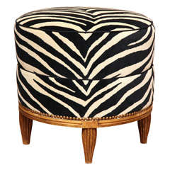 Art Deco Pouf In the Manner of J.E. Ruhlmann