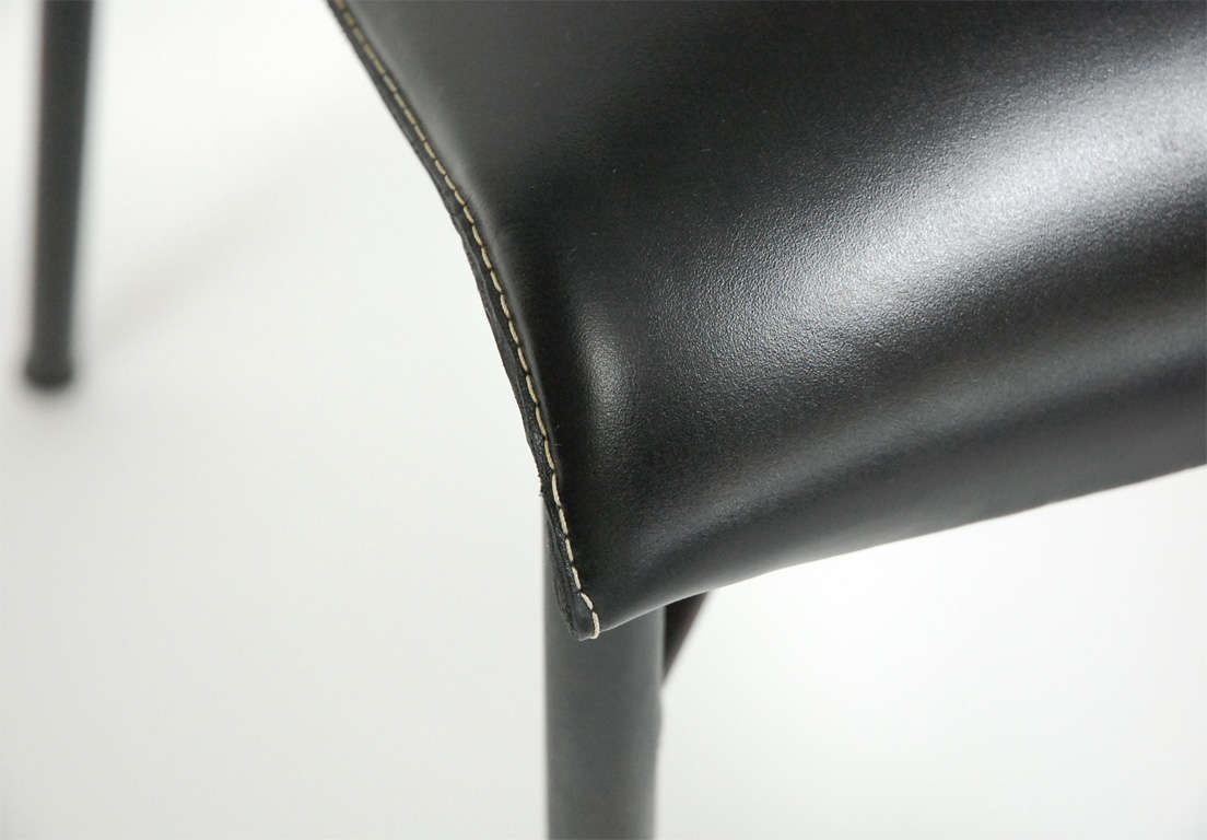 Leather Jacques Adnet Side Chair