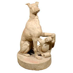 19thc French Terracotta Dog