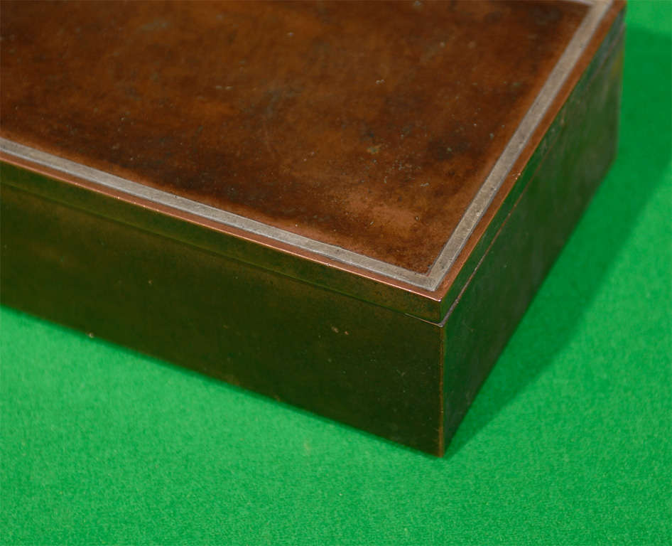 20th Century Bronze and Sterling Humidor with Wood Interior, circa 1912 In Good Condition For Sale In Atlanta, GA