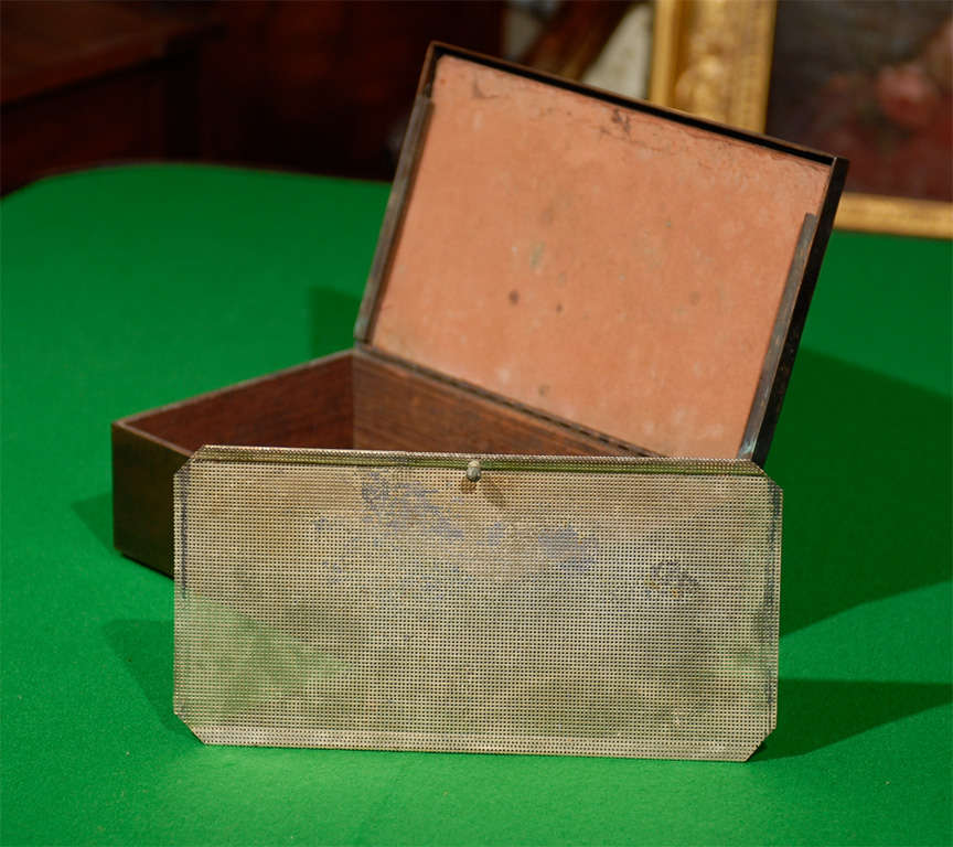 20th Century Bronze and Sterling Humidor with Wood Interior, circa 1912 For Sale 1