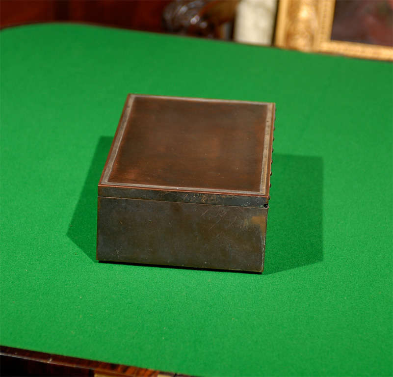 20th Century Bronze and Sterling Humidor with Wood Interior, circa 1912 For Sale 2
