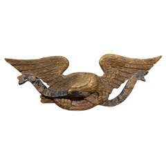 Early 20thc Wooden Eagle Polychromed, Old Finish