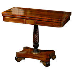 19thc English Rosewood Card Table