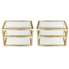 Pair of Brass Sidetables