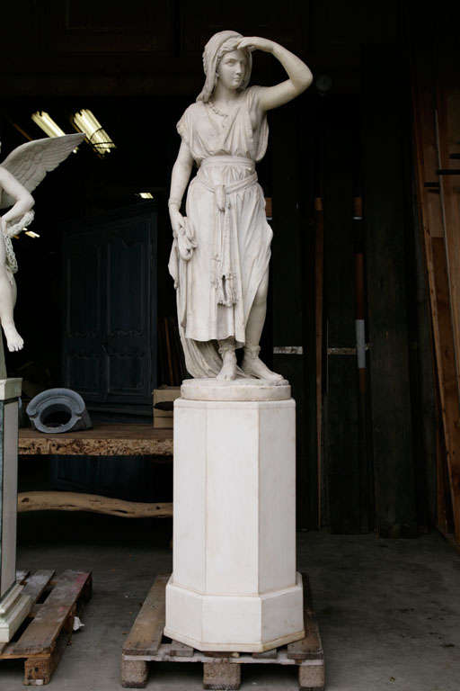 19th c. Carrara marble statue of Ruth at 1stDibs