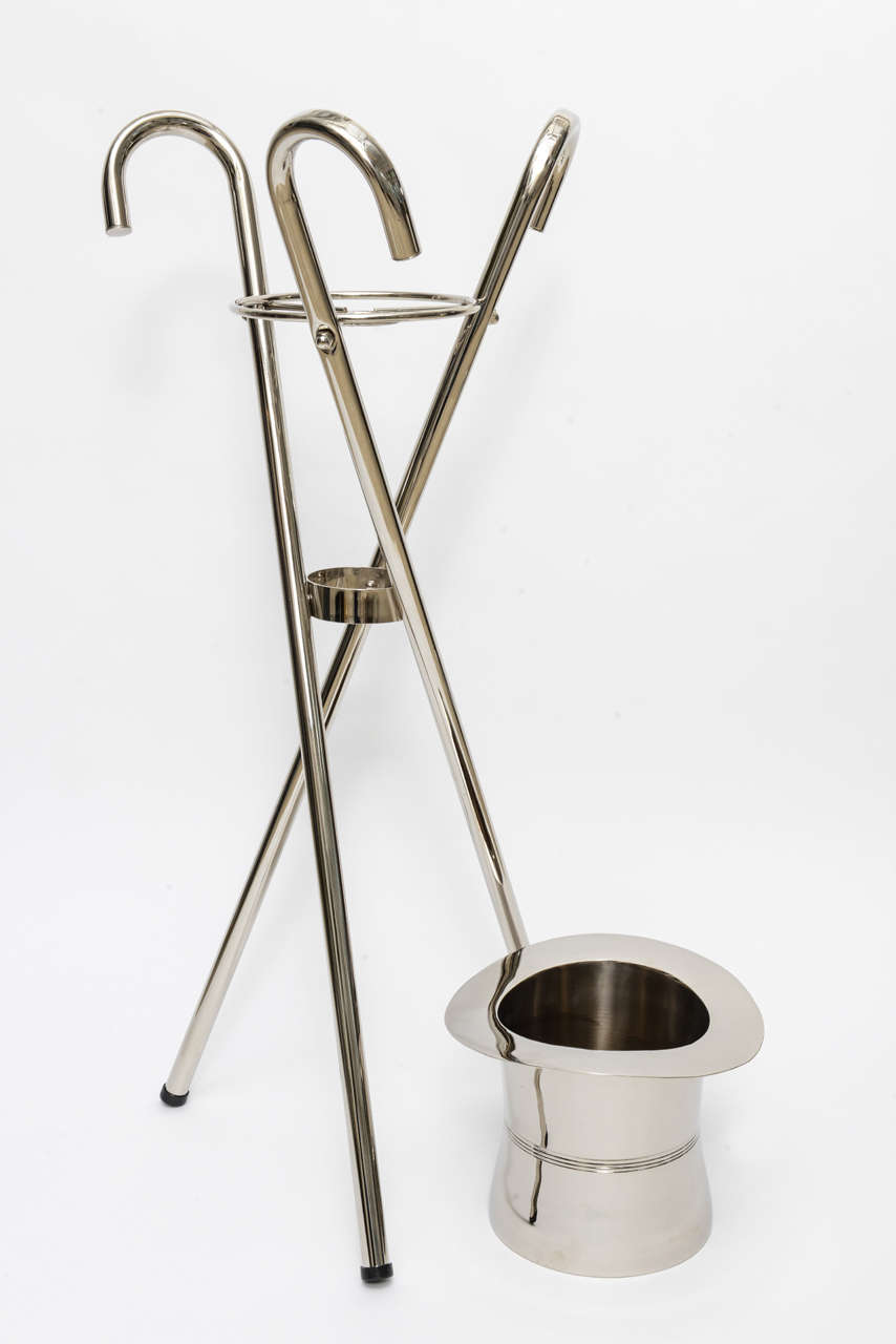 20th Century Top Hat Ice Bucket and Stand