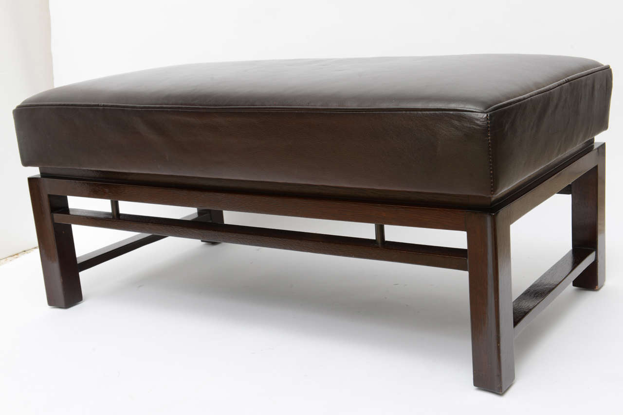 Pair of Leather Benches by Edward Wormley for Dunbar