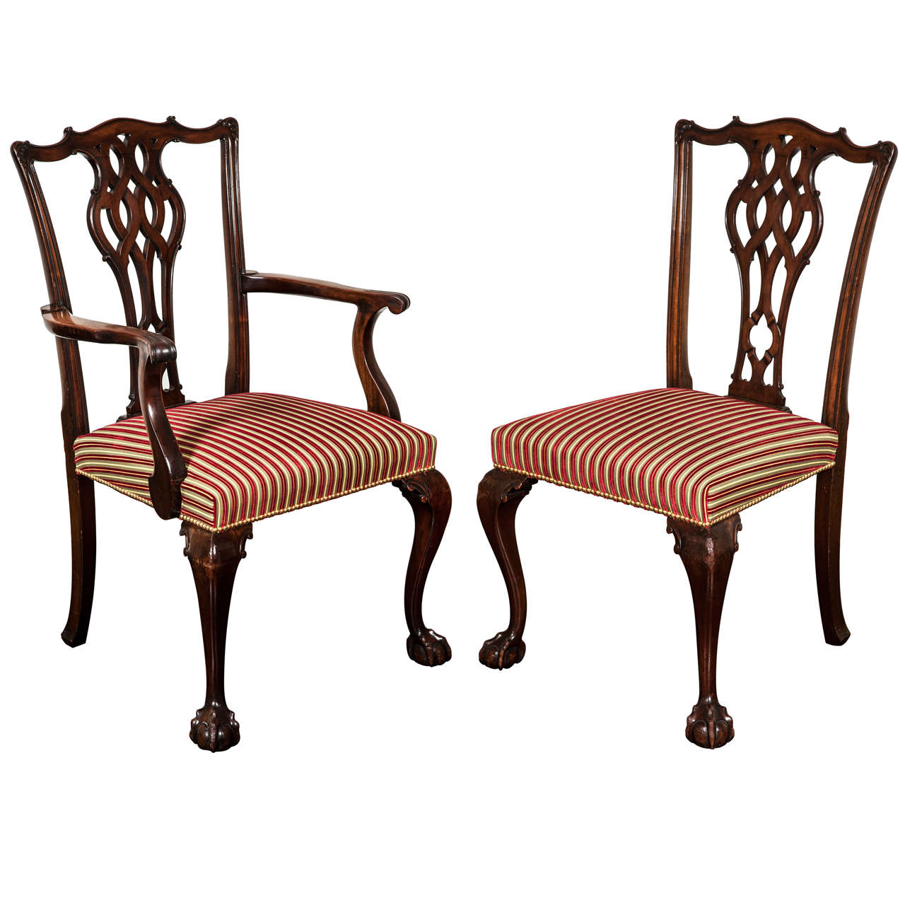 Set of 28 Dining Chairs in the Chippendale Taste  Circa 1900