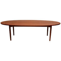 Large Oval Danish Teak Dining Table
