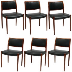 Set Of 6 Rosewood Niels Moller Dining Chairs