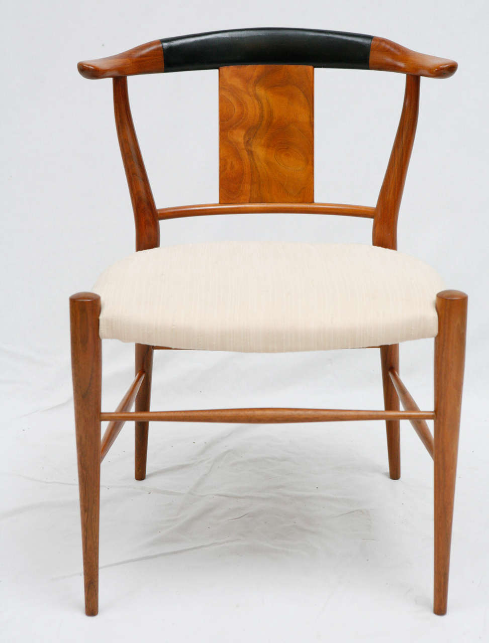Mid-Century Modern 4 Walnut Cow Horn Chairs