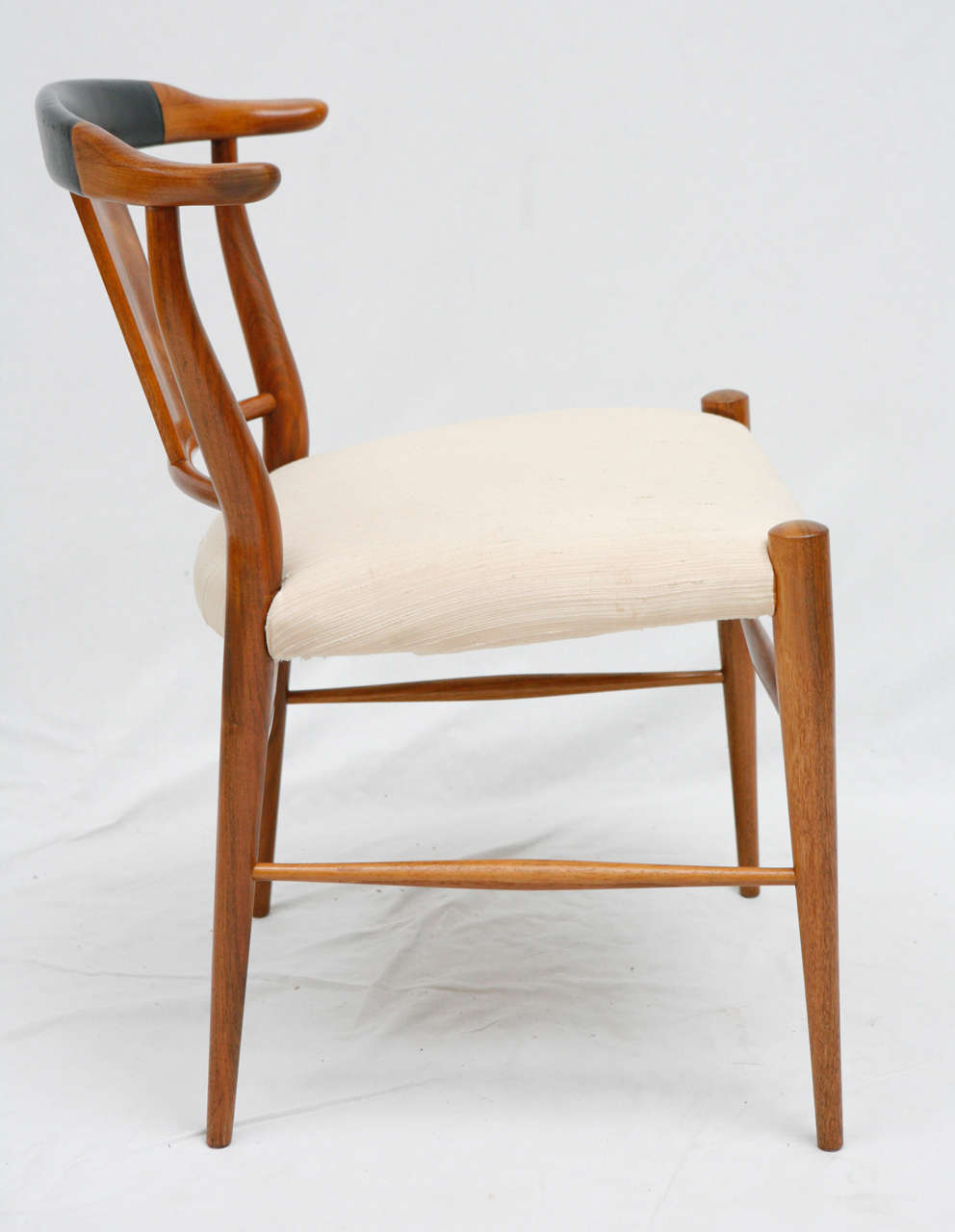 Mid-20th Century 4 Walnut Cow Horn Chairs