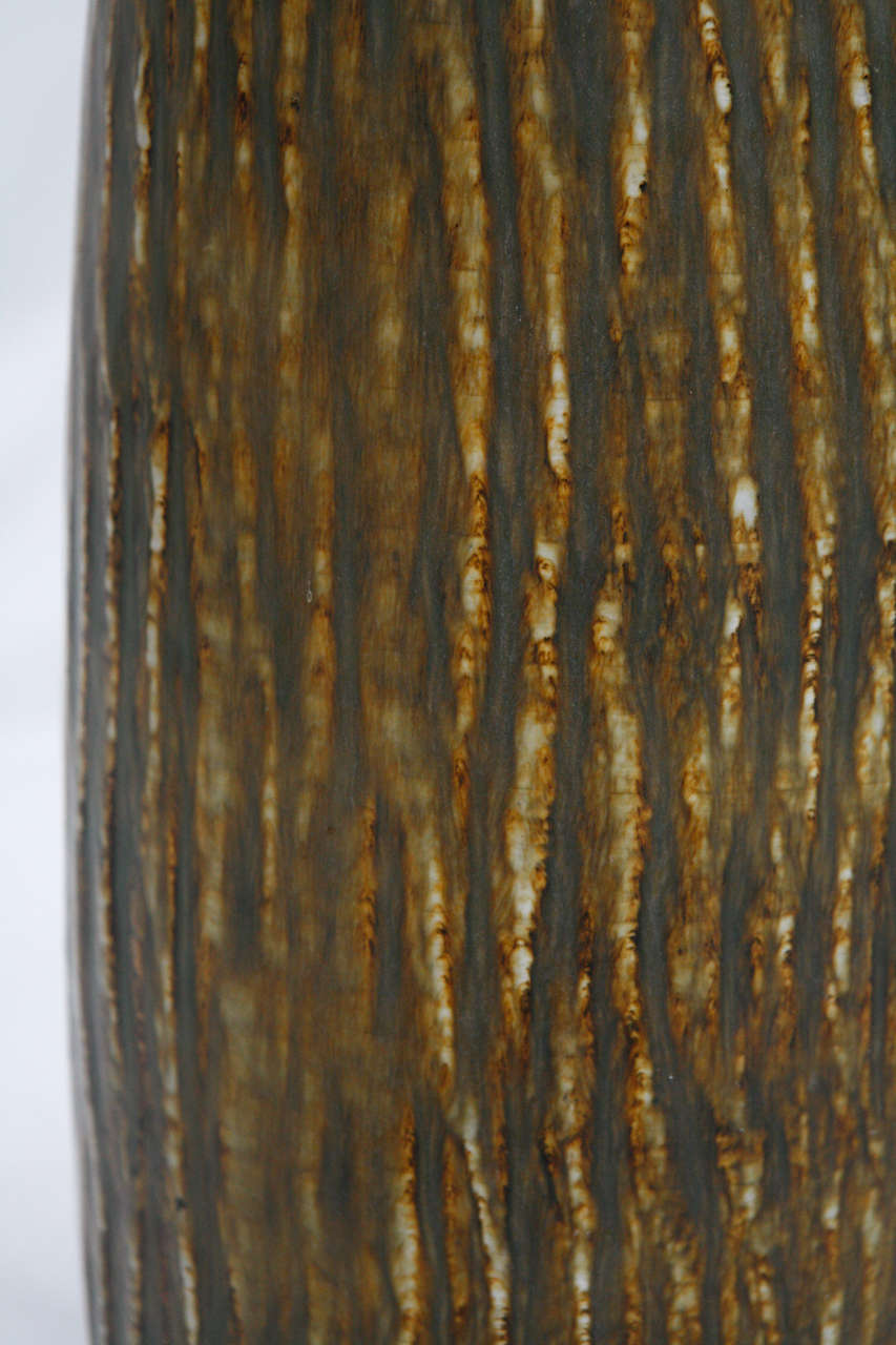 Grand Vase Céramique Marron Gunnar Nylund Pour Rörstrand - Scandinave Mid-Century - 45 Cm