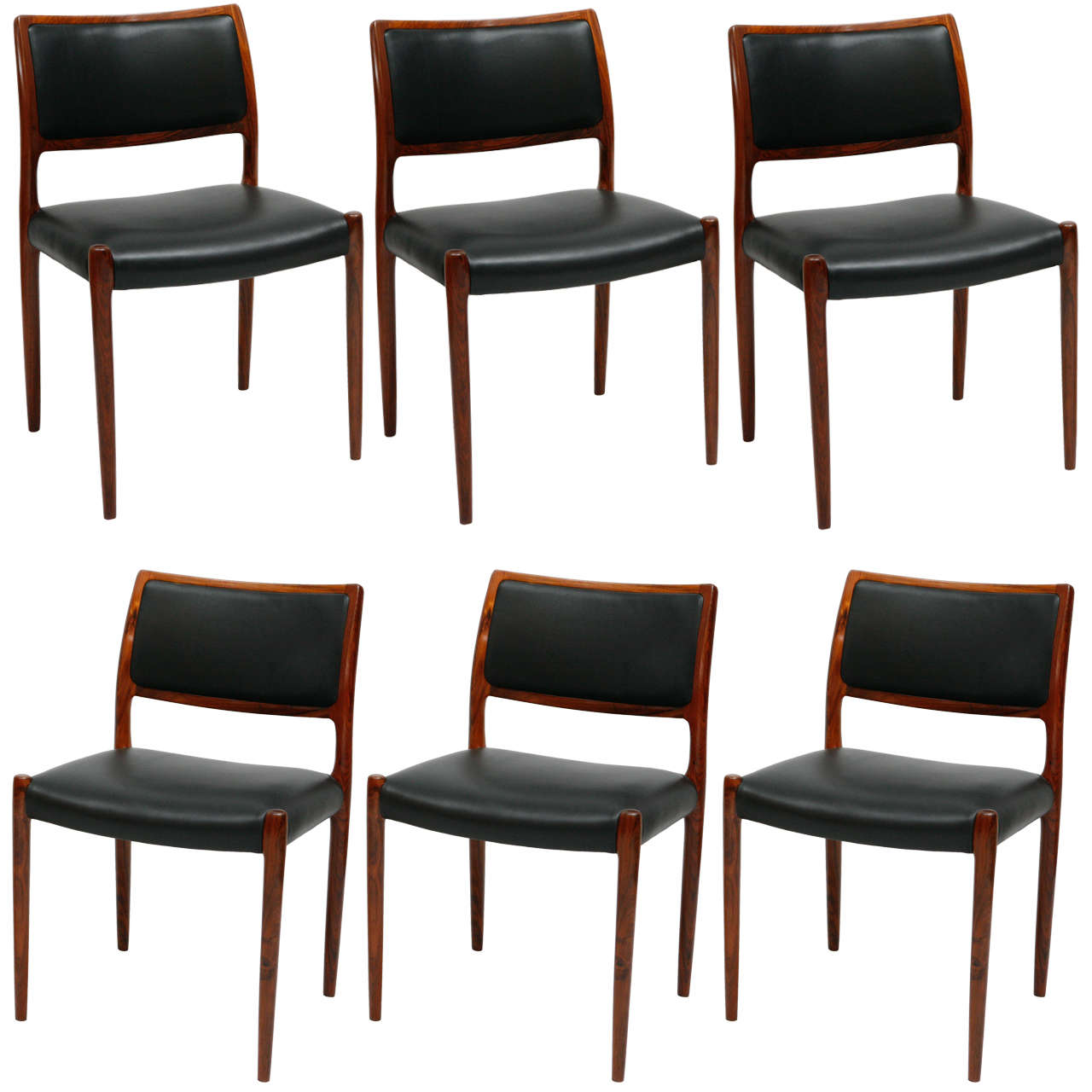 Set Of 6 Rosewood Niels Moller Dining Chairs at 1stDibs