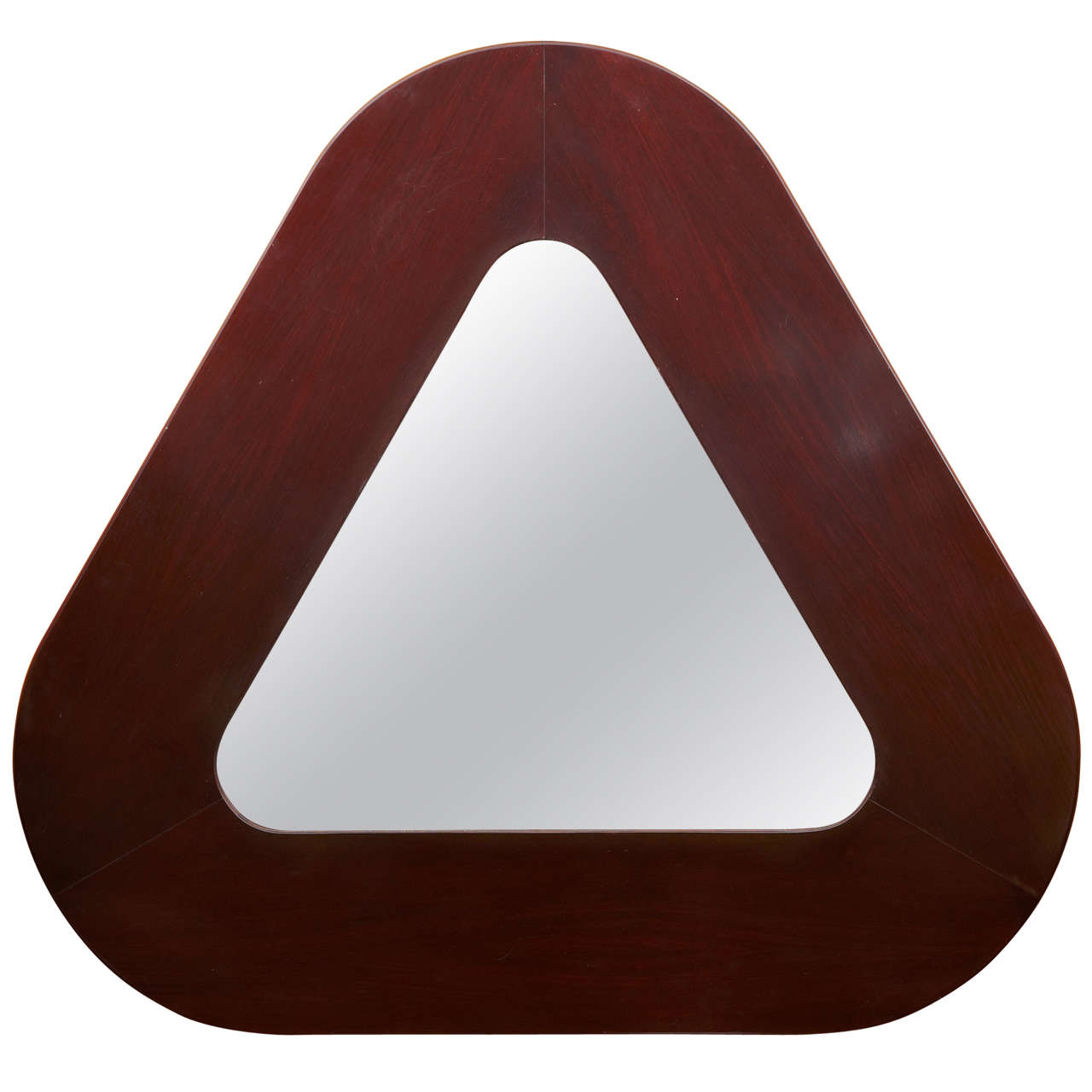 Impressive Triangular Rosewood Mirror For Sale