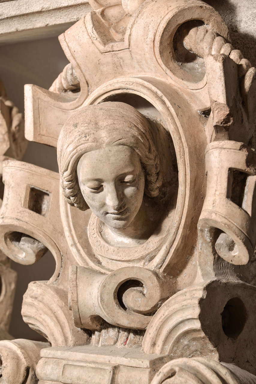 Terracotta Magnificent Pair of Antique French Terra Cotta Architecturals